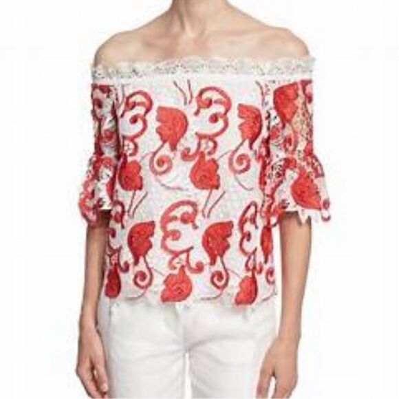 Alexis Karol Off The Shoulder Lace Top Size XS C23 - Picture 1 of 6